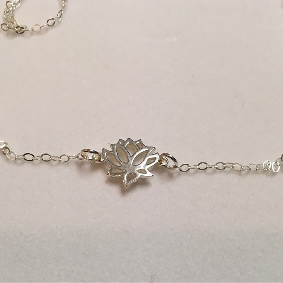 Sterling Silver Lotus Flower Necklace - Picture 3 of 7